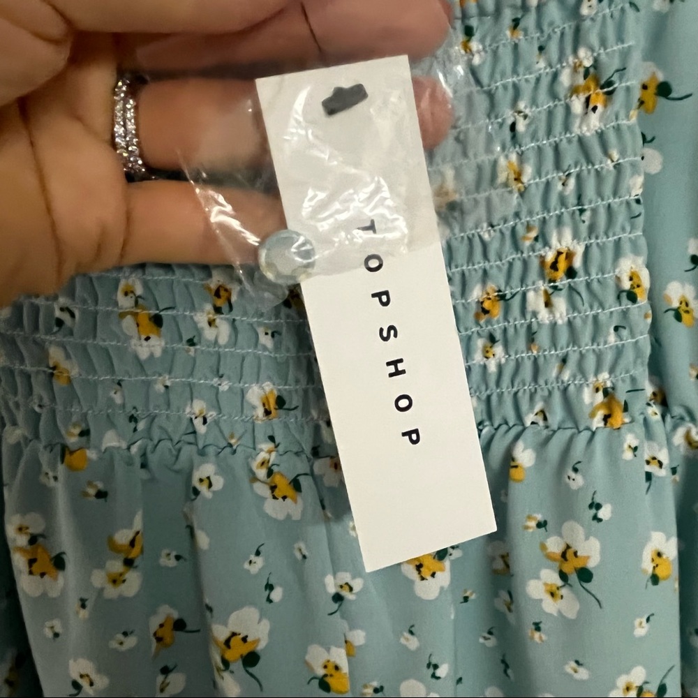 Topshop Pippa Frilled Floral Sleeveless Crop Jumpsuit Size 10 - Picture 8 of 10